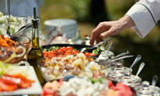 Catering services | We will prepare an outdoor, indoor or boat reception for you. We can prepare a reception in our own facilities or we will rent any suitable facilities according to our client’s requests. We have no limits for the number of guests.